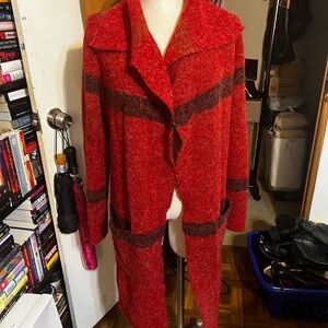 Cyrus Vibrant Red Knit Sweater Cardigan
